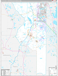 The Villages Metro Area Wall Map Premium Style 2026